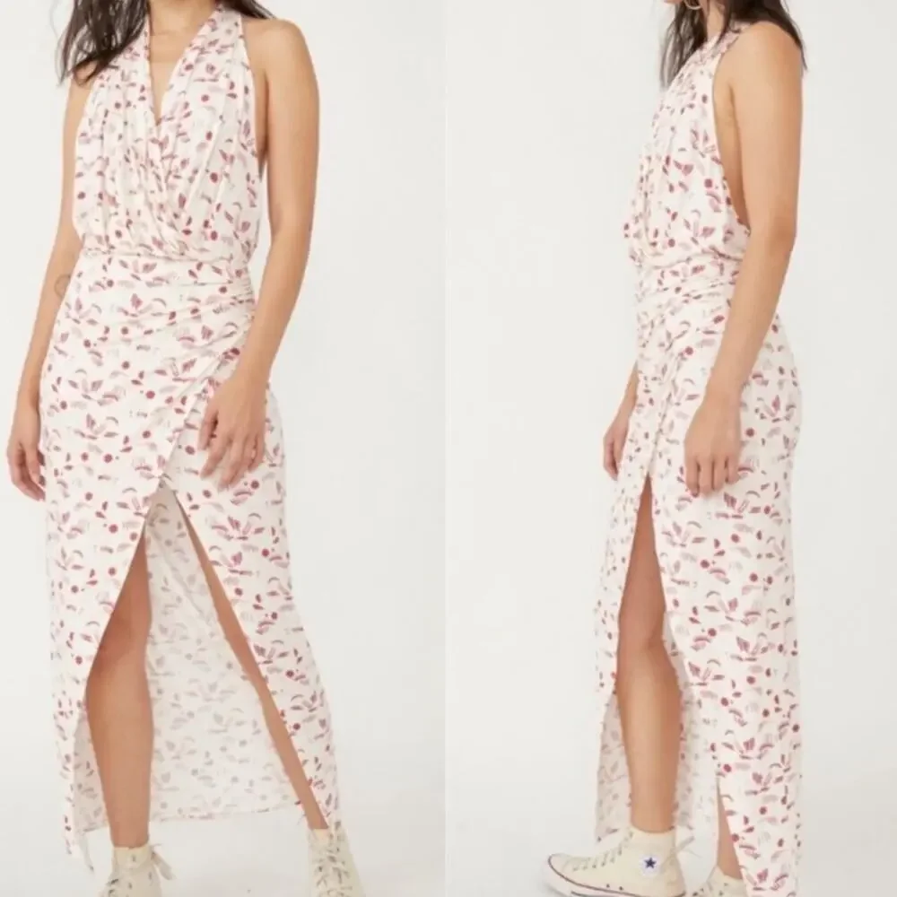 Free People Daria Graphic Maxi Dress in Ivory Combo Size L